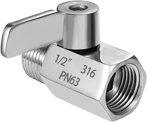 Vista 9 de Válvula de bola de acero inoxidable 316 mini válvula de cierre 1 "NPT macho hembra rosca conector de montaje de tubería para agua gas aceite