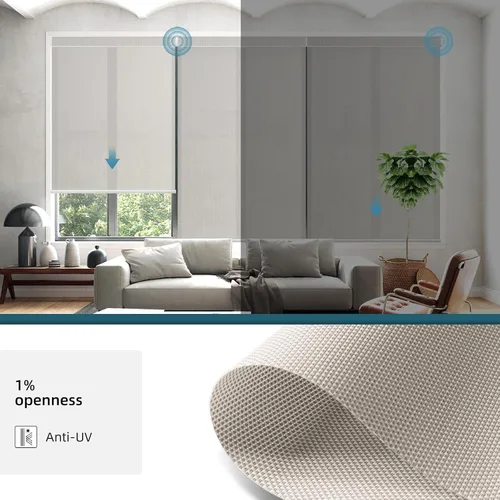 Vista 2 de Cortinas enrollables inteligentes de filtrado de luz motorizadas compatibles con HomeKit, persianas inteligentes para ventanas con 1% de apertura