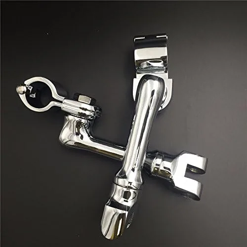 Vista 4 de SMT-Kit de montaje de clavijas de carretera ajustables en ángulo largo cromado compatible con cualquier bicicleta con tubo de marco de protector
