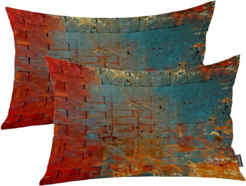 Vista 66 de Shrahala Juego de 2 fundas de almohada de mandala de color beige para exteriores, cuadradas, mandala, para interiores, de lino resistente al agua