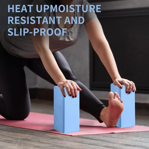 Vista 8 de Yoga Blocks, Non Slip Yoga Bricks, Portable & Lightweight Dense Foam Blocks for Stretching, Toning, and Dance. Grippy Surface Aids Balance and