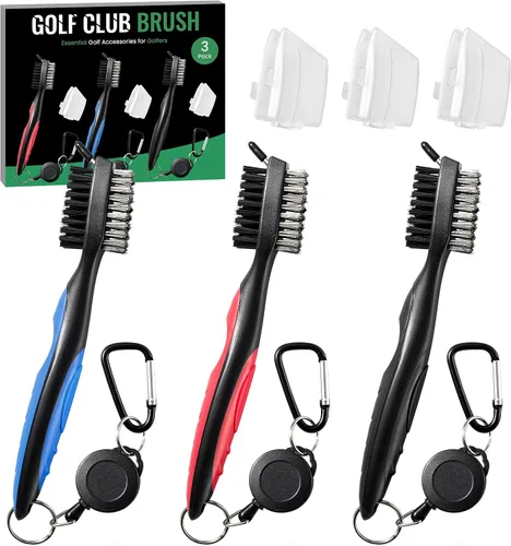 Vista 9 de POIKSHARK Golf Club Brush and Club Groove Cleaner with Retractable Zip-line and Aluminum Carabiner Cleaning Tools