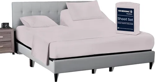 Vista 28 de SGI bedding Juego de sábanas de 36 pulgadas, tamaño California King, 100% algodón egipcio, 1000 hilos, para cama ajustable, juego de sábanas de 4 03