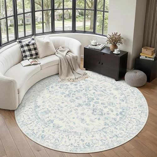 Vista 11 de PureCozy Alfombra de área beige de 2 x 3 pulgadas, lavable, vintage, pequeña, para entrada, cocina, suave, retro, floral, de pelo bajo, tapete
