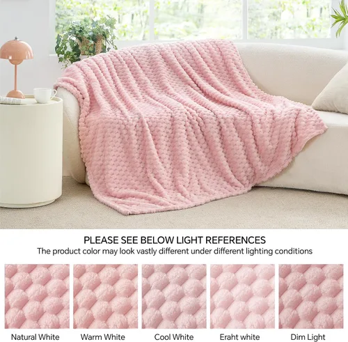 Vista 109 de BEDELITE Manta de forro polar para sofá y cama, manta decorativa de jacquard 3D de almendra, súper suave y acogedora, manta mullida cálida adecuada