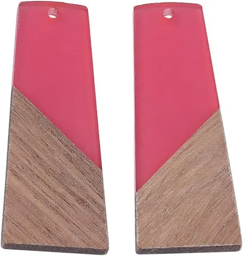 Vista 10 de Mega Pet Colgante de resina y madera de nogal para hacer joyas de bricolaje