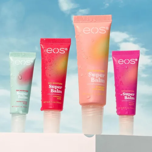 Vista 2 de Paquete de eos 24H Moisture Super Balm- Leche de coco y manzana con miel + sandía rosada y melonada de mango