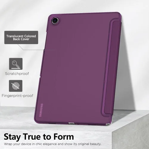 Vista 6 de MoKo Funda para Galaxy Tab A9+/A9 Plus de 11 pulgadas 2023, funda protectora inteligente con soporte delgado con carcasa trasera translúcida