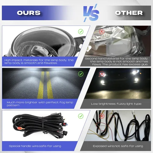 Vista 7 de Luces antiniebla Lancer 2008 2009-2014 - RP Remarkable Power, para 2009 2010 2011 2012 2013 2014 Sedán 4Puertas Non-EVO Kit de luz con bisel negro