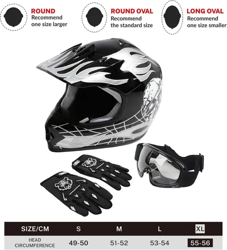 Vista 9 de SLMOTO - Casco DOT para niños y jóvenes, casco de motocross para todoterreno y calle, casco de motocicleta, casco de bicicleta de tierra, motocross