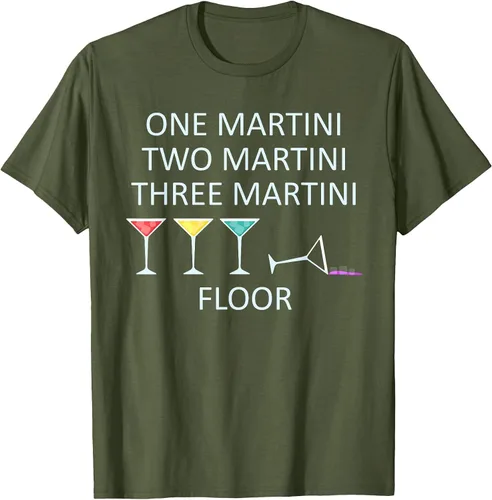 Vista 24 de Funny Bartender One Two Three Martini Floor Cocktail T-Shirt Asphalt Grey