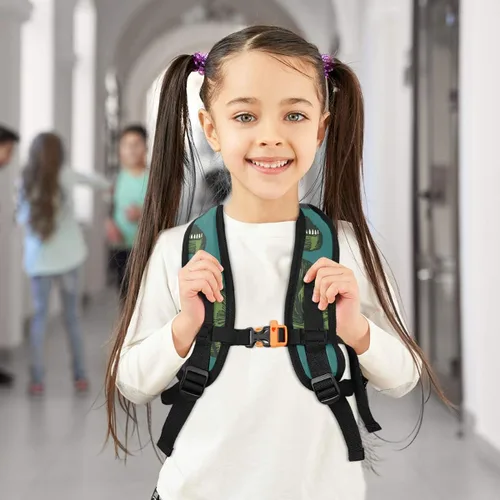 Vista 7 de Mochila para niños con patrón de erizo para niños pequeños y niñas de 3 a 7 años