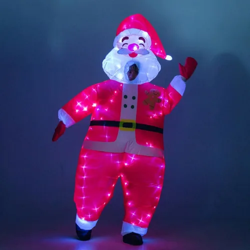 Vista 2 de bDDeDD Disfraz inflable de payaso con luz LED para fiesta de Navidad