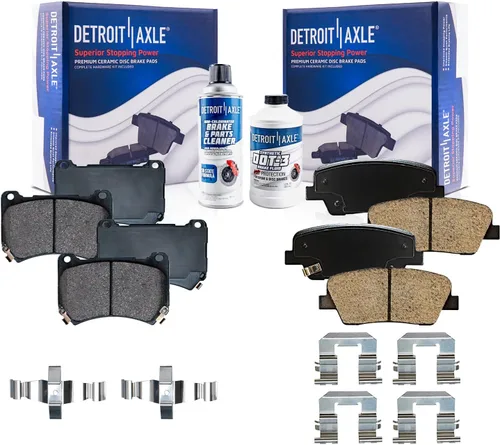 Vista 98 de Detroit Axle - Pastillas de freno de cerámica delanteras Reemplazo de pinza de freno derecha para Dodge Ram 1500 Dakota, Ram 1500 Classic - Juego