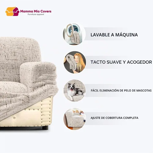 Vista 4 de PAULATO BY GA.I.CO. Funda para silla – Funda elástica para sillón – Funda de sillón para mascotas y niños – Fundas suaves para silla – Protector