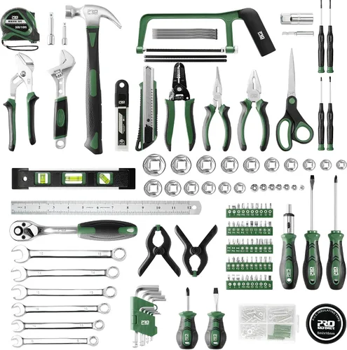 Vista 2 de Prostormer - Kit de herramientas de 259 piezas, juego de herramientas esenciales para el hogar, color verde All-Purpose Tools for Home, Office or