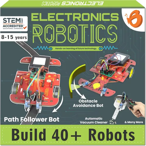 Vista 8 de Butterfly EduFields - Kit de robótica STEM 10 en 1 para niños de 8 a 14 años Kit de ciencia de electrónica e ingeniería con proyectos de placa