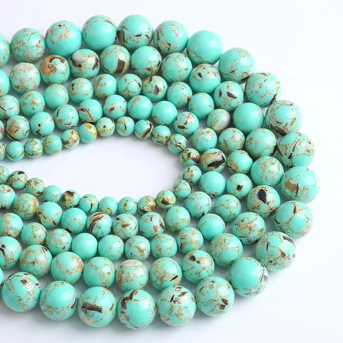 Vista 118 de 4MM 86 piezas Cuentas sueltas de piedra natural de amazonita calcedonia para hacer joyería DIY Pulsera Collar 1 hebra