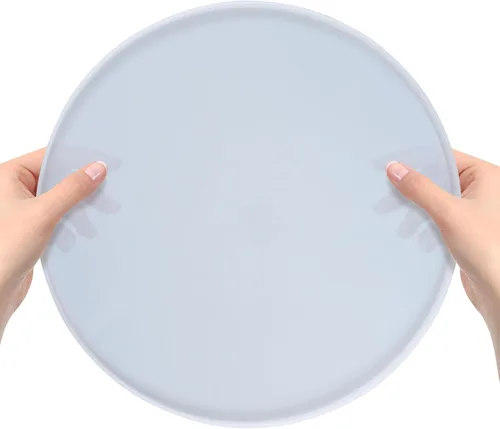 Vista 4 de Molde de posavasos redondo para bandeja de servicio de reloj de resina epoxi enorme 12 pulgadas