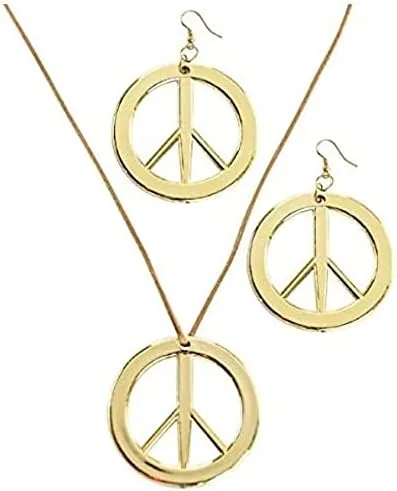 Vista 3 de Impresionante joyería de paz (paquete de 3) Elegante par de aretes y 1 collar para adultos, accesorio perfecto para cualquier ocasión
