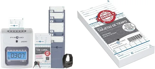 Vista 8 de Pyramid Time Systems Small Business 2500 Time Clock Bundle, empleados ilimitados, marfil