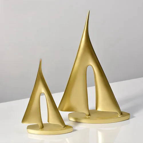 Vista 3 de Escultura moderna para decoración del hogar, decoración de velero, estatua abstracta de esculturas y estatuas de arte de resina, regalos de barco