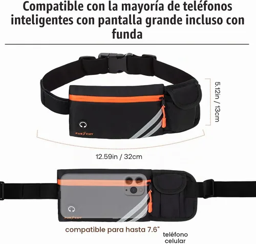 Vista 4 de Cinturón para correr con soporte para botella de agua: bolsa desmontable para botellas, cinturón delgado para correr, gran capacidad, sin rebote