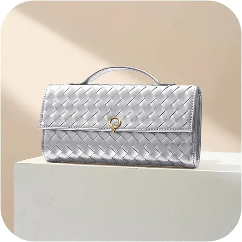 Vista 7 de CHUNLI Bolsos de mano tejidos elegantes para mujer, bolsos cruzados de diseñador con asa superior, bolso formal de piel sintética de noche