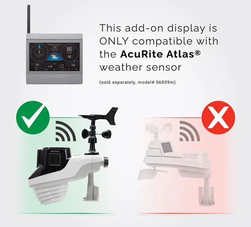 Vista 5 de AcuRite Atlas Home Estación meteorológica Pantalla de alta definición para temperatura, humedad, velocidad del viento, dirección del viento, Gris