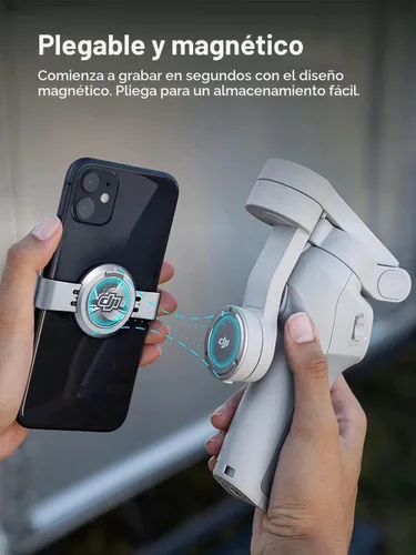Vista 2 de DJI OM 4 SE - Estabilizador de cardán para smartphone de 3 ejes con trípode, diseño magnético, portátil y plegable, ActiveTrack 3.0, modo historia
