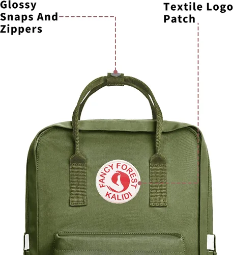 Vista 2 de KALIDI Mochila casual para laptop de 15 pulgadas, mochila clásica para campamento, viajes, exteriores, cuadrada, mochila para universidad, Verde