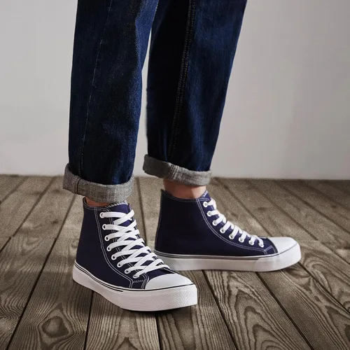 Vista 35 de ZGR Tenis de lona para hombre, con cordones, clásicos, casuales, para caminar