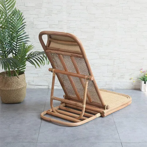 Vista 2 de Silla plegable ajustable de ratán de 4 engranajes, silla de playa plegable, para sala de estar, tatami para el hogar y la oficina