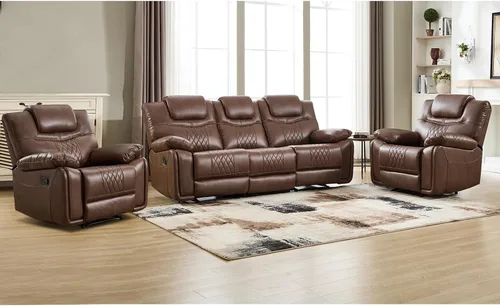 Vista 21 de EBELLO Silla reclinable manual de piel sintética, sofá reclinable con cómodos reposabrazos y respaldo, sofá individual para sala de estar