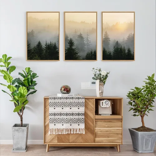 Vista 163 de FWIEXA Juego de Arte de Lienzo Bohemio Enmarcado para Pared, Cuadros Botánicos Verde Salvia Decoración de Pared, Impresiones de Arte de Plantas