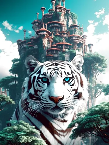 Vista 13 de Bimkole Kits de arte de diamantes 5D para adultos, flores alrededor del tigre, set de bordado de pedrería DIY animal de taladro completo, pintura