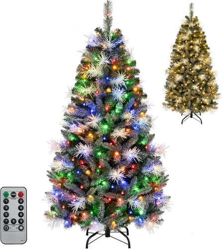 Vista 37 de GOFLAME Árbol de Navidad preiluminado de 7.5 pies con control remoto 3-Verde