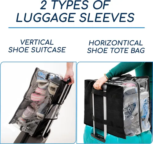 Vista 5 de Bolsa de viaje para zapatos - Organizador de zapatos de viaje - Bolsa portátil para zapatos de equipaje - Bolsa de almacenamiento de zapatos, Negro