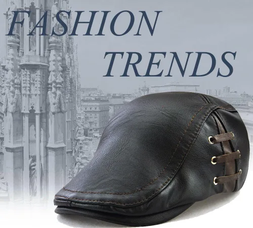 Vista 5 de Gorra de cuero para hombre, diseño de Ivy Gatsby, sombrero de caza para golf