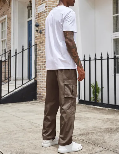 Vista 9 de COOFANDY Pantalones cargo casuales para hombre, pantalones deportivos de algodón con cordón
