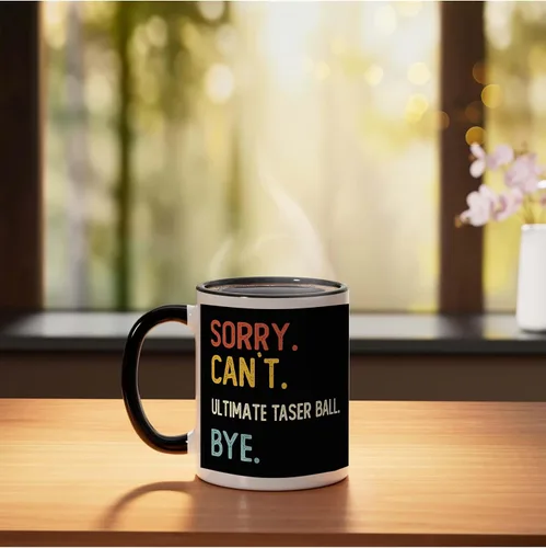 Vista 3 de Sorry Can't Ultimate Taser Bye Shirts Ultimate Taser Lovers Ceramic Mug, Black/White, 11oz