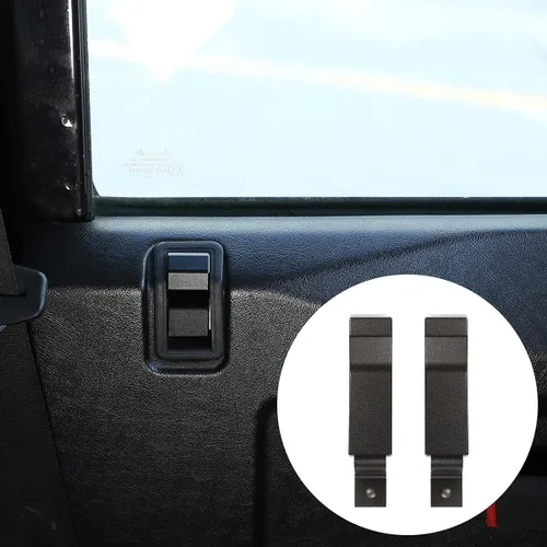 Vista 9 de Para Land Rover Defender 90 110 130 2004-2018 Aluminio Puerta Interior de Coche Manija Decoración Cubierta Accesorios Auto (2 unidades, Negro)