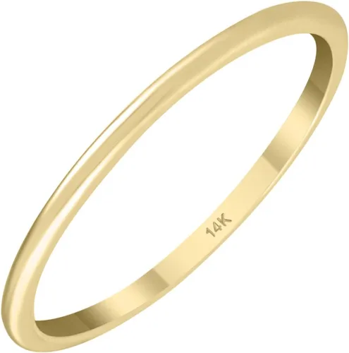 Vista 4 de Anillo de boda de 1mm de grosor abovedado en oro amarillo de 14K
