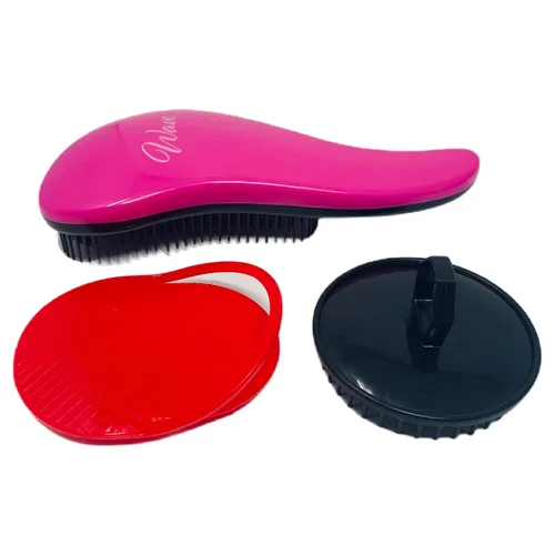 Vista 10 de Juego de cepillos desenredantes ondulados para cabello rizado, grueso, liso y natural, cepillo desenredante suave para mujeres, niños y niños