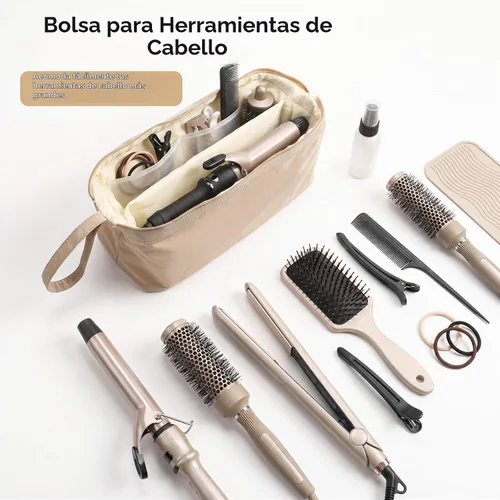 Vista 26 de Bolsa de viaje para herramientas para el cabello, compatible con Dyson Shark Flexstyle portátil, funda para secador de pelo, alisadores, rizadores