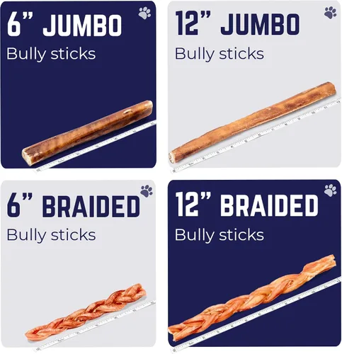 Vista 8 de Devil Dog Pet Co. Palitos Bully Trenzados para Perros – Paquete de 3 Golosinas Masticables de 6 Pulgadas, 100% Naturales, de un Solo Ingrediente