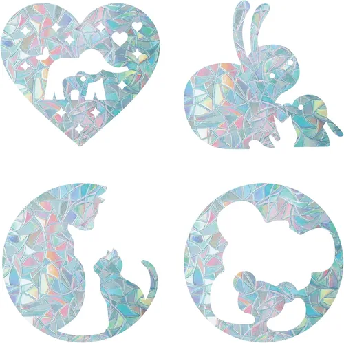 Vista 16 de GORGECRAFT 16 calcomanías de ángel para ventana, diseño de hadas, anticolisión, arco iris, para pájaros, pegamentos de huelga de pájaros, película