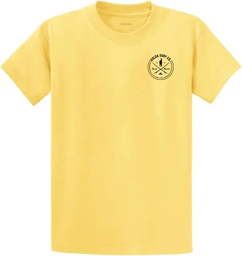 Vista 73 de Koloa Surf - Camisetas de algodón pesado para hombre, tallas grandes y altas Azul acuático/negro buscando diseño de ondas