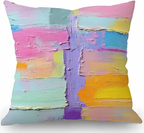 Vista 5 de Swono Funda de almohada cuadrada de lino y algodón, funda de almohada estándar para hombres y mujeres, decoración del hogar, sofá, sillón