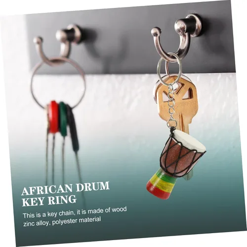 Vista 7 de Llavero Djembe de percusión Djembe Llaveros de instrumentos musicales Llaveros para amantes de la música, llavero de tambor africano, colgante